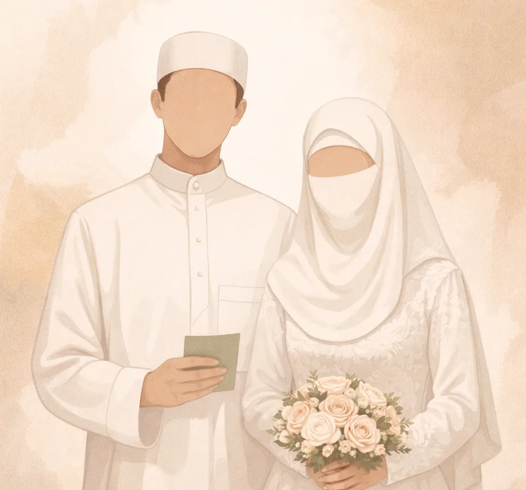 Faceless silhouettes representing affection in marriage